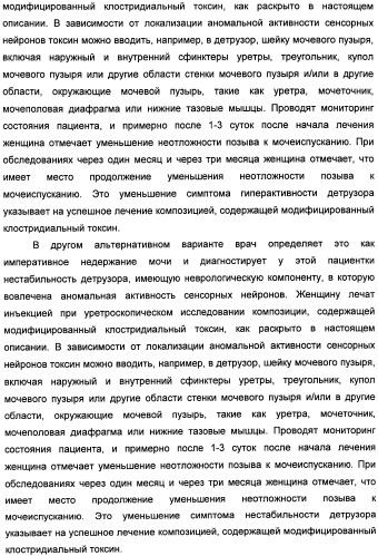Способы лечения мочеполовых-неврологических расстройств с использованием модифицированных клостридиальных токсинов (патент 2491086)