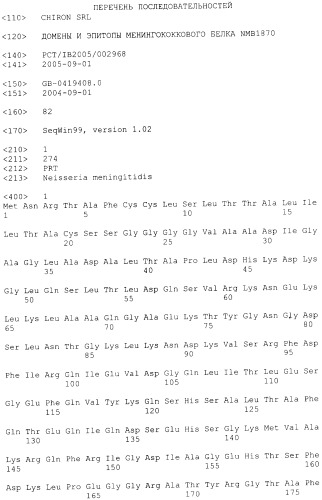 Домены и эпитопы менингококкового белка nmb1870 (патент 2375374)
