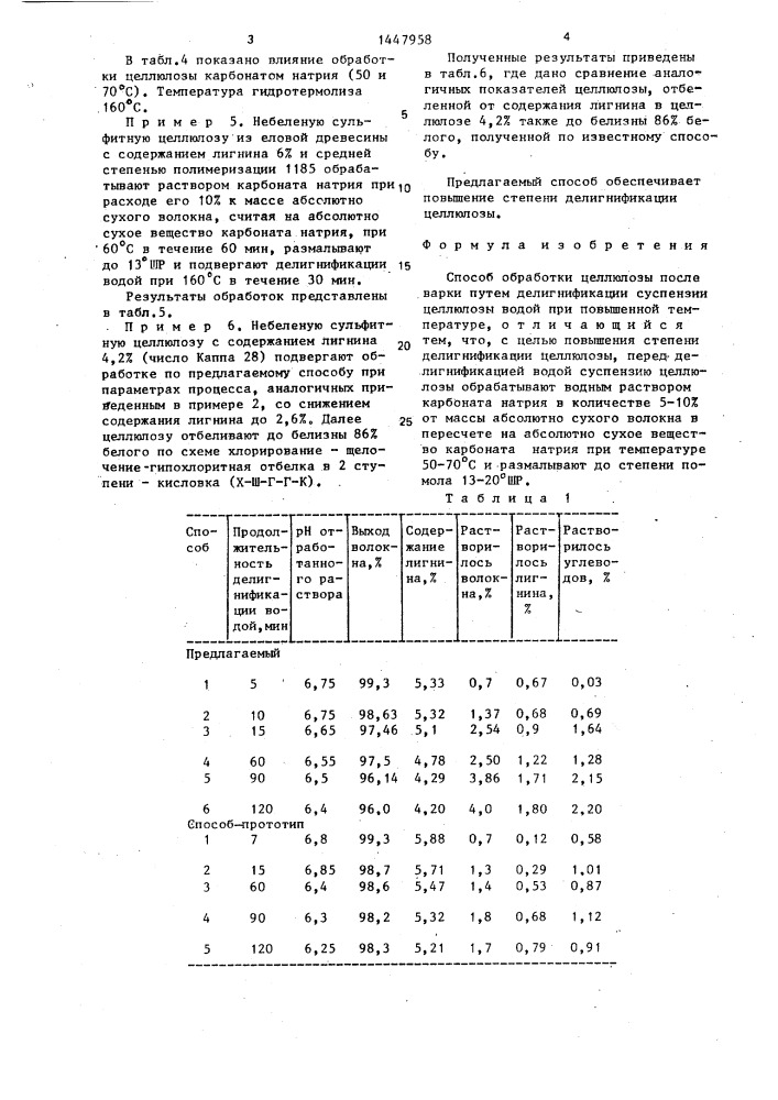 Способ обработки целлюлозы после варки (патент 1447958)