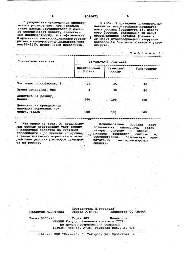 Средство для очистки тормозной системы автотранспортных средств (патент 1060672)