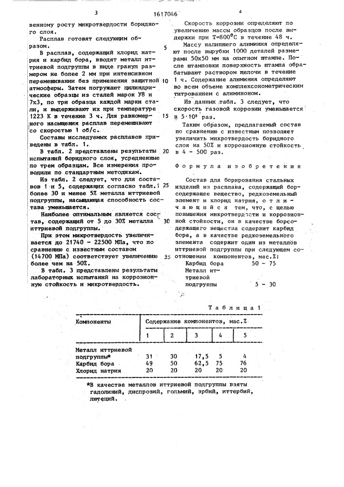 Состав для борирования стальных изделий из расплава (патент 1617046)