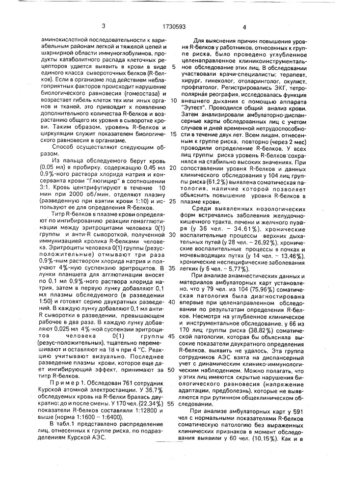 Способ определения соматической патологии (патент 1730593)