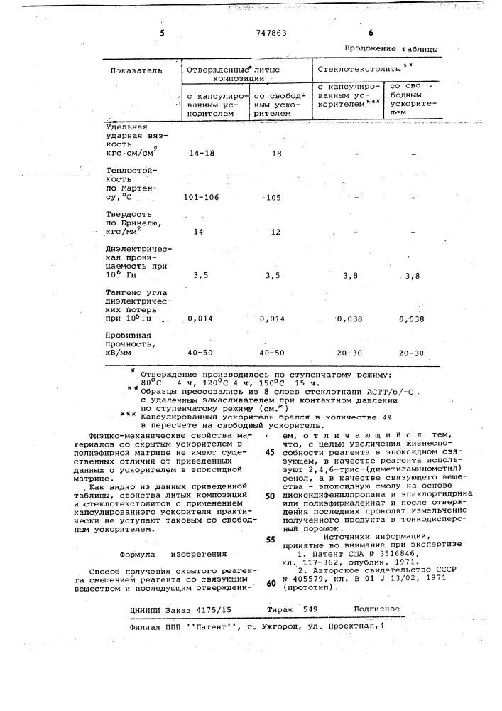 Способ получения скрытого реагента (патент 747863)