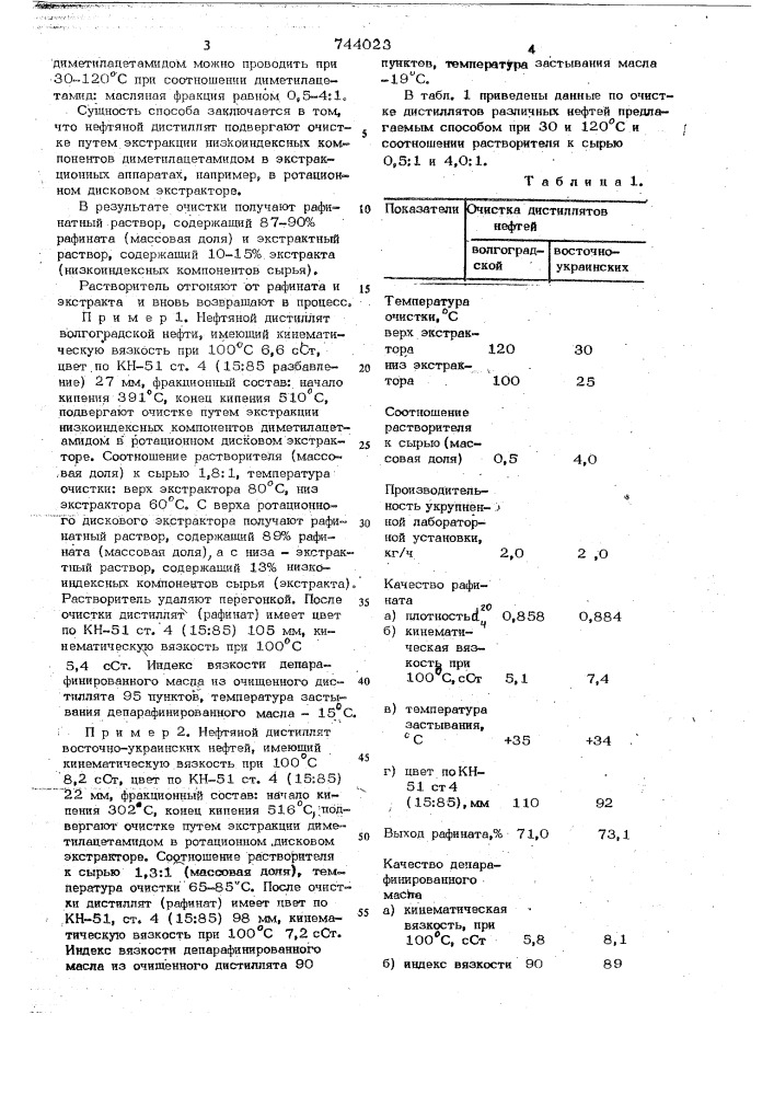 Способ очистки масляных фракций (патент 744023)