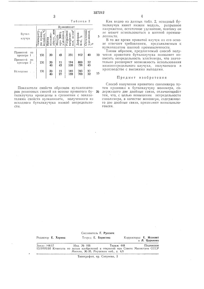 Способ получения привитого сополимера"снссюзк.^-.-?• ^,/;":- ':^4tg!{j (патент 327212)