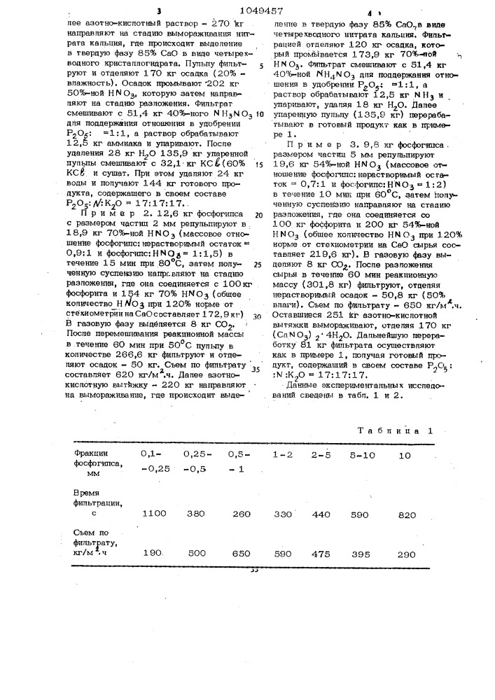 Способ получения сложного удобрения (патент 1049457)