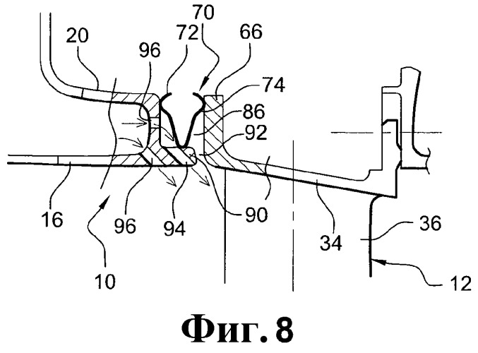 Герметичность между камерой сгорания и направляющим сопловым аппаратом турбины в газотурбинном двигателе (патент 2503821)
