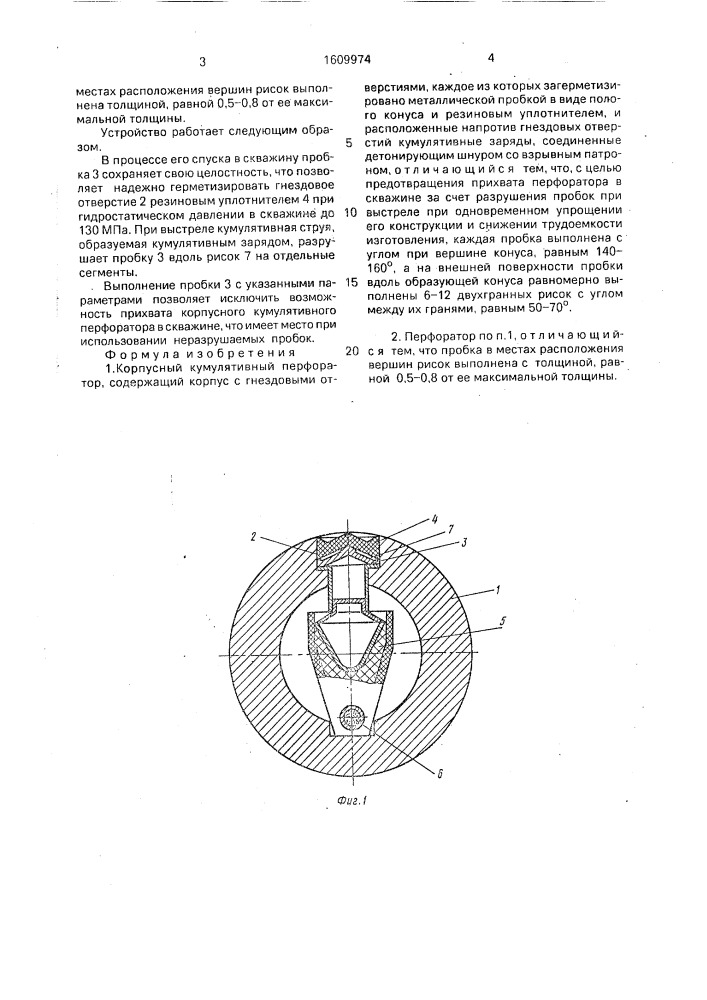 Корпусный кумулятивный перфоратор (патент 1609974)