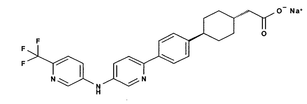 Новые кристаллические формы натриевой соли(4-{ 4-[5-(6-трифторметил-пиридин-3-иламино) пиридин-2-ил] фенил} циклогексил) уксусной кислоты (патент 2612556)