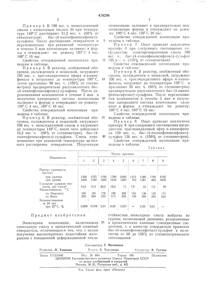 Эпоксидная композиция (патент 476296)