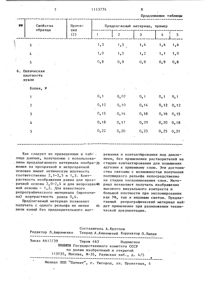 Репрографический светочувствительный материал (патент 1113774)