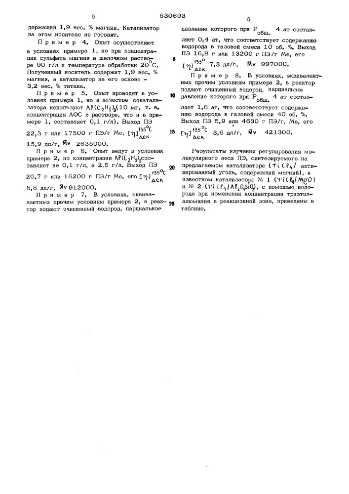 Способ получения катализатора для полимеризации этилена (патент 530693)