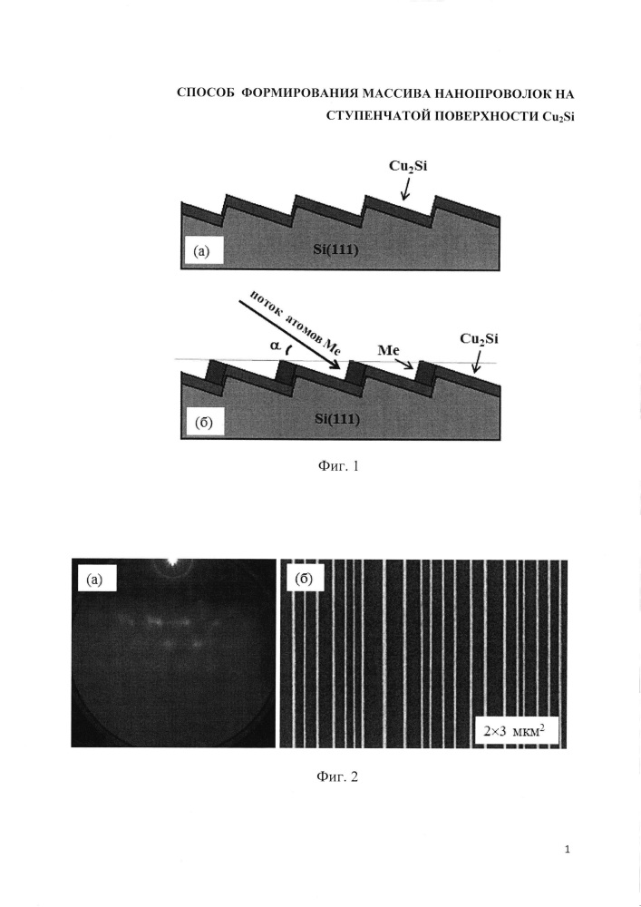 Способ формирования массива нанопроволок на ступенчатой поверхности cu2si (патент 2628220)
