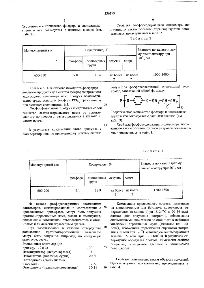 Эпоксидный олигомер для изготовления антикоррозионных покрытий (патент 536199)