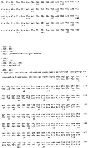 Гены corynebacterium glutamicum, кодирующие белки, участвующие в метаболизме углерода и продуцировании энергии (патент 2321634)