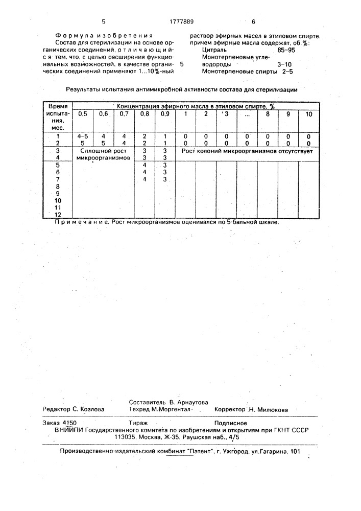 Состав для стерилизации (патент 1777889)
