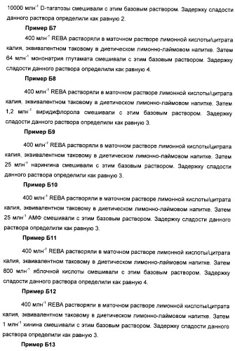 Композиции натурального интенсивного подсластителя с улучшенным временным параметром и(или) корригирующим параметром, способы их приготовления и их применения (патент 2459434)