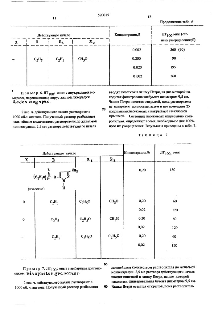 Способ борьбы с насекомыми и клещами (патент 520015)