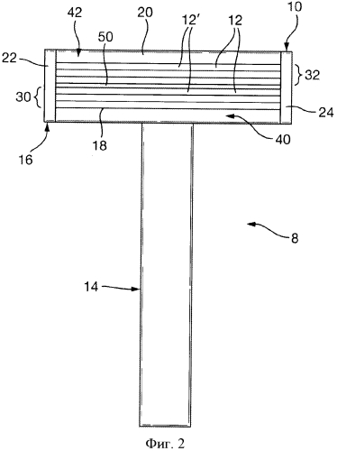 Бритвенный картридж с контактирующим с кожей элементом (патент 2553159)