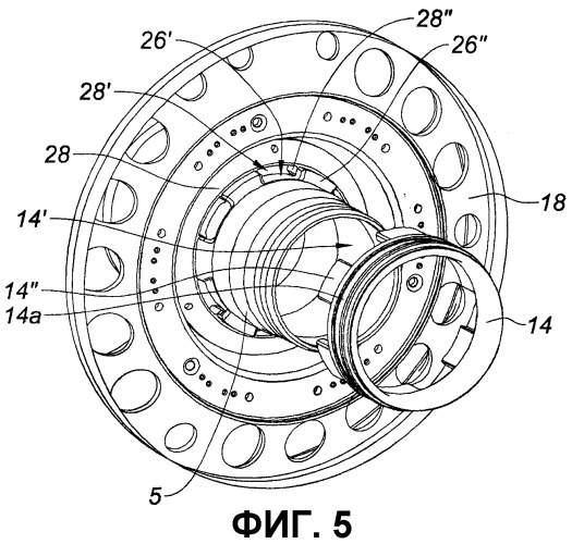 Турбореактивный двигатель с вентилятором, прикрепленным к приводному валу, удерживаемому первым и вторым подшипниками (патент 2361100)