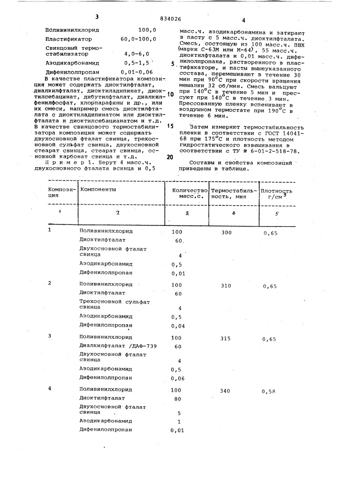 Полимерная композиция (патент 834026)