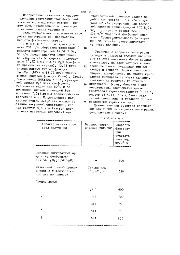 Способ получения фосфорной кислоты (патент 1209601)