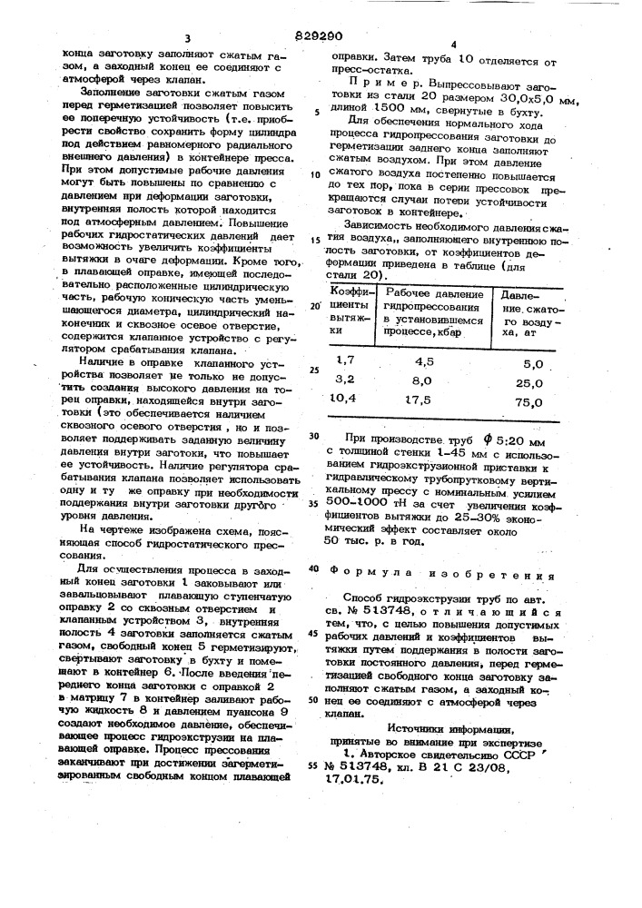 Способ гидроэкструзии труб (патент 829290)