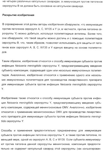 Иммунизация против менингококков серогруппы y с помощью белков (патент 2378009)