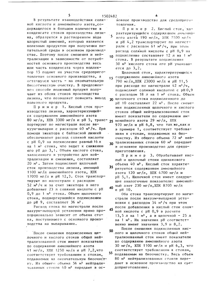 Установка для нейтрализации щелочных и кислых сточных вод (патент 1502482)