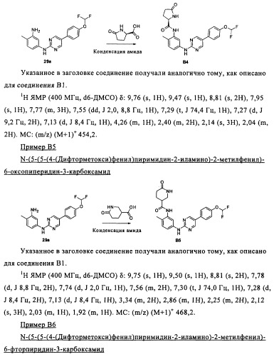 Соединения и композиции 5-(4-(галогеналкокси)фенил)пиримидин-2-амина в качестве ингибиторов киназ (патент 2455288)