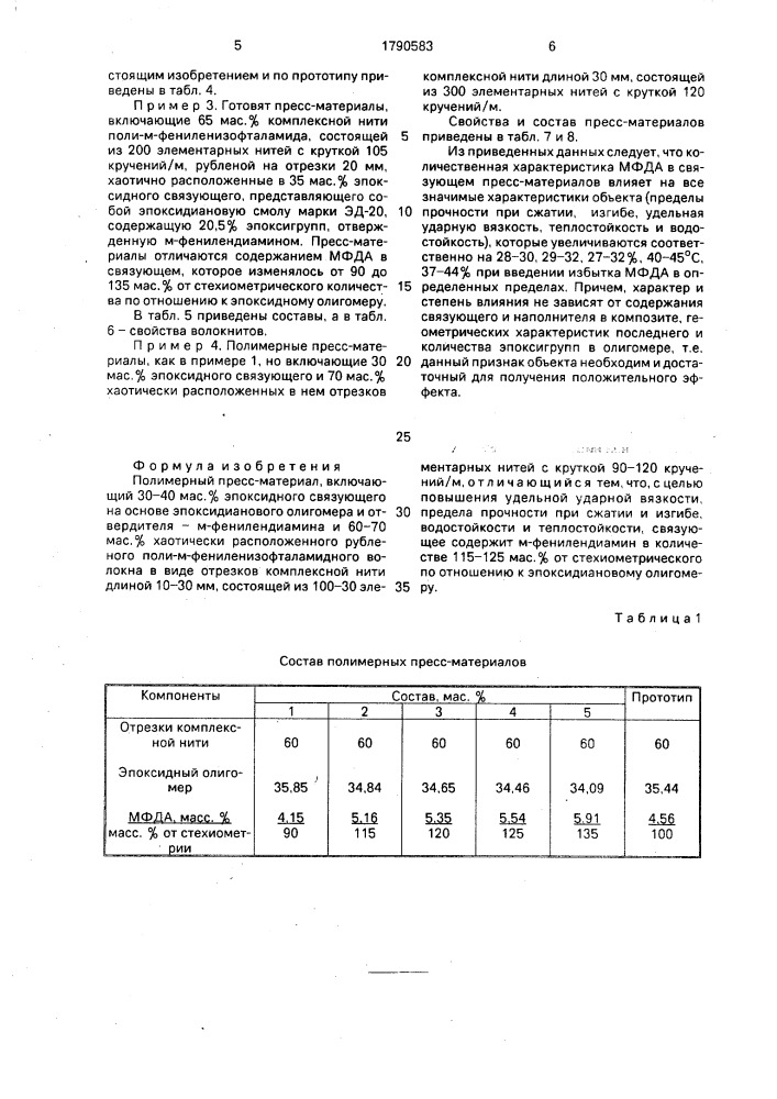 Полимерный пресс-материал (патент 1790583)