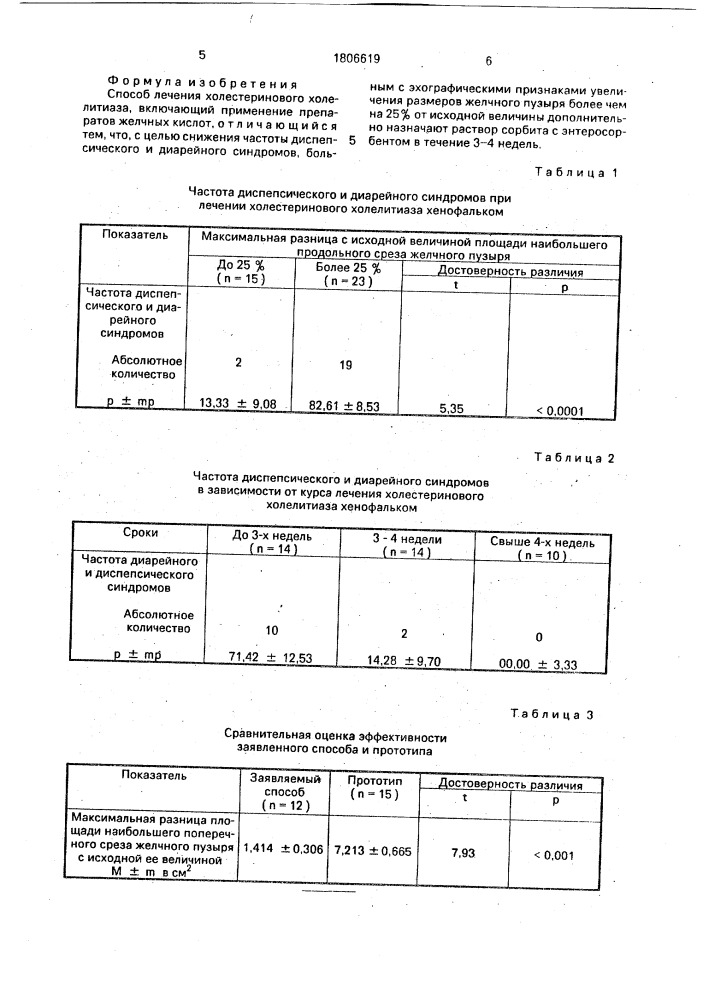 Способ лечения холестеринового холелитиаза (патент 1806619)