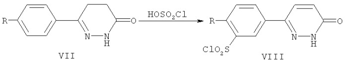 Способ получения сульфохлоридов ряда 6-арилпиридазин-3(2н)-онов (патент 2455004)