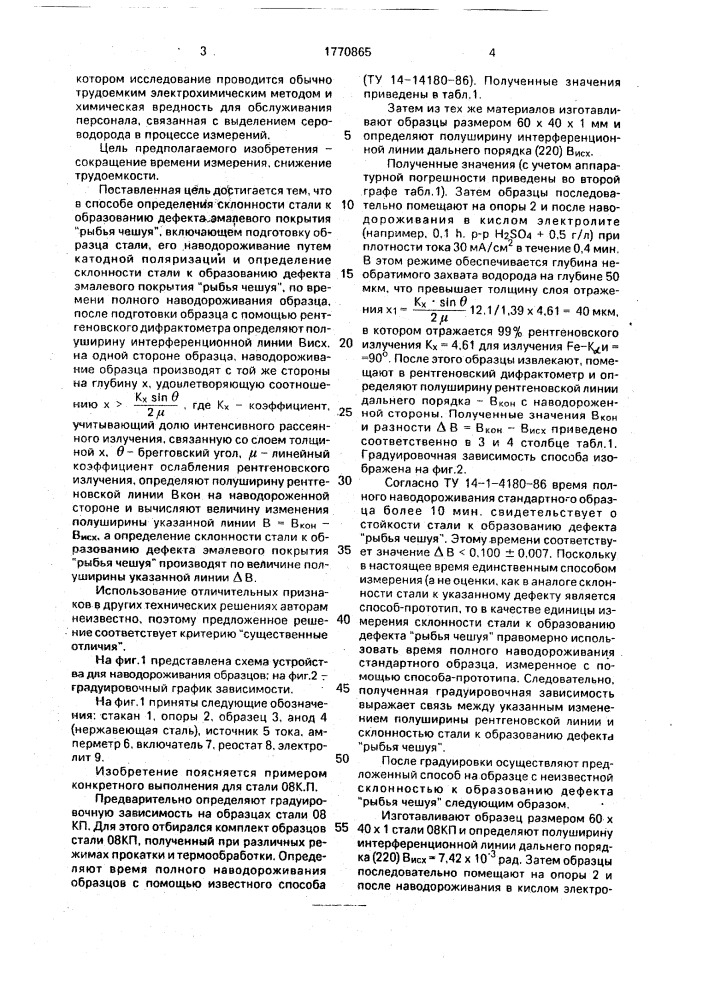 "способ определения склонности стали к образованию дефекта эмалевого покрытия "рыбья чешуя" (патент 1770865)