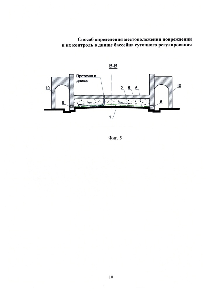 Способ определения местоположения повреждений и их контроль в днище бассейна суточного регулирования (патент 2644964)