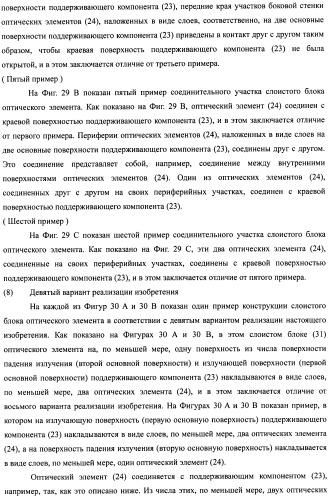 Слоистый блок оптического элемента и способ его изготовления, подсветка и жидкокристаллическое устройство отображения (патент 2421658)