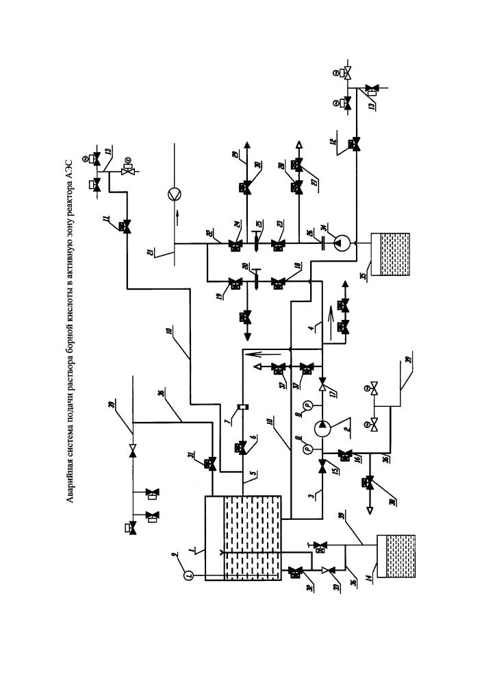 Аварийная система подачи раствора борной кислоты в активную зону реактора аэс (патент 2626620)