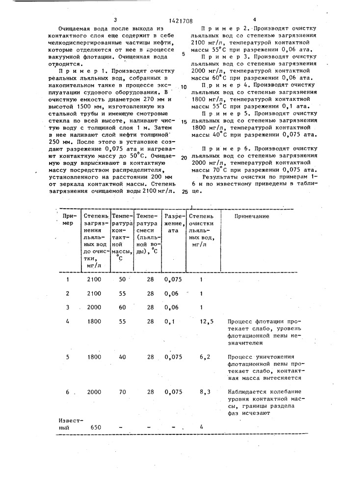 Способ очистки нефтесодержащих сточных вод (патент 1421708)