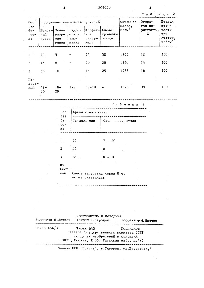 Сырьевая смесь для приготовления бетона (патент 1209658)
