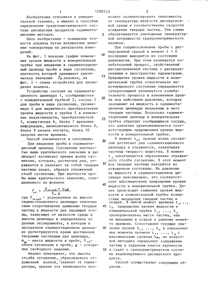 Способ седиментационного анализа (патент 1288553)