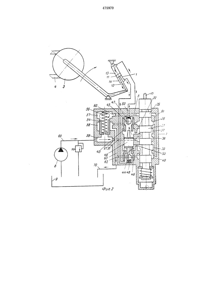 Гидравлический привод рабочих органов (патент 475970)