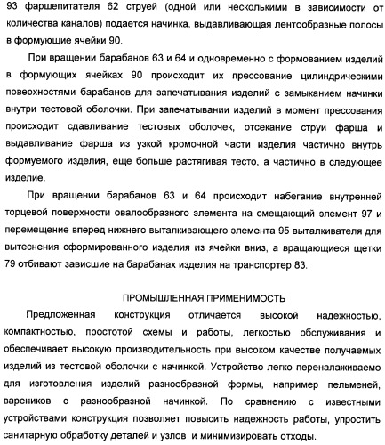 Устройство для раскатывания пищевого продукта, штампующий механизм и устройство для изготовления полуфабрикатов изделий из теста с начинкой (варианты) (патент 2366182)