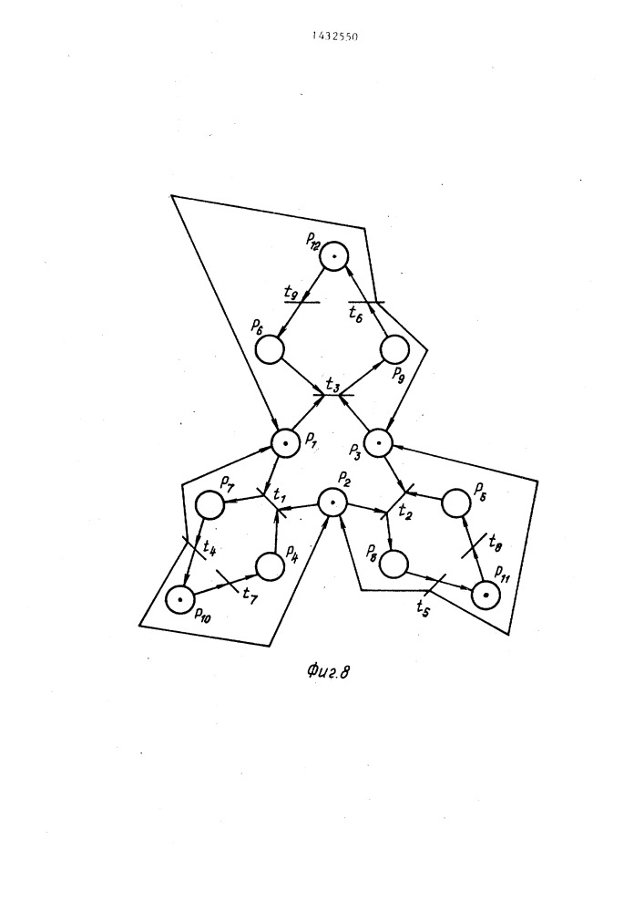 Устройство для моделирования графов петри (патент 1432550)