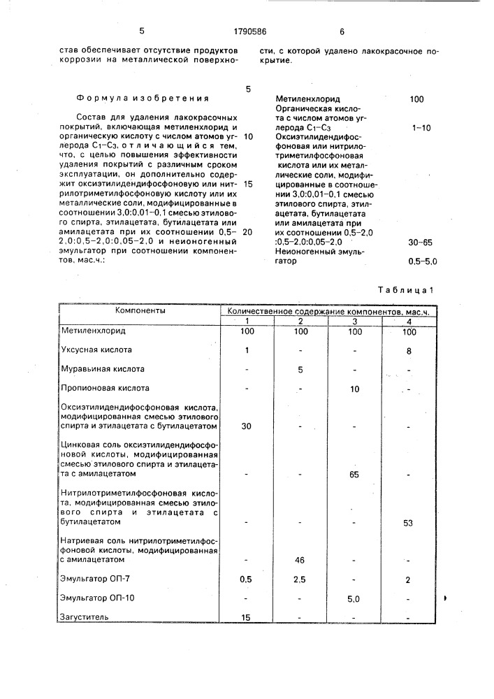 Состав для удаления лакокрасочных покрытий (патент 1790586)