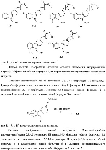 Замещенные 2,3,4,5-тетрагидро-1н-пиридо[4,3-b]индолы, способы их получения и применения (патент 2338745)