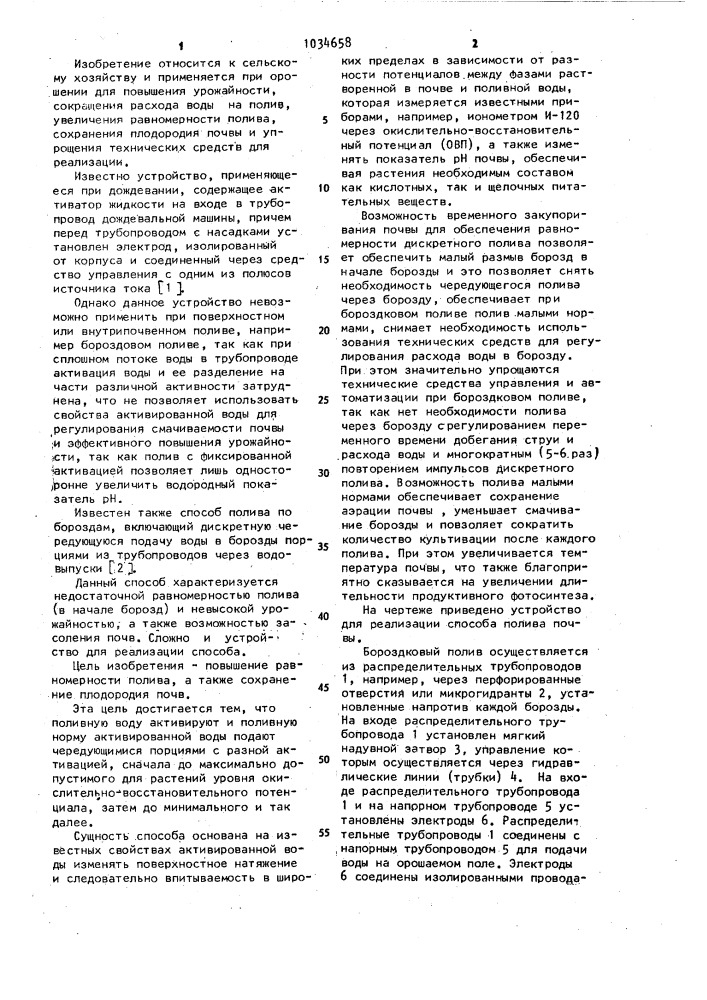 Способ полива (патент 1034658)