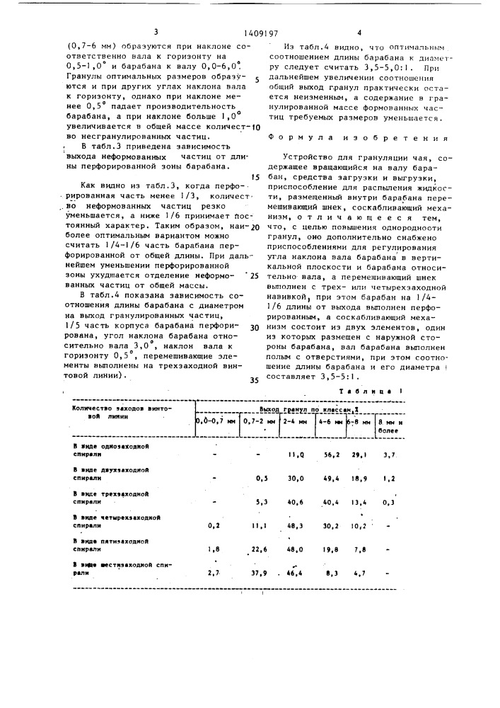 Устройство для грануляции чая (патент 1409197)