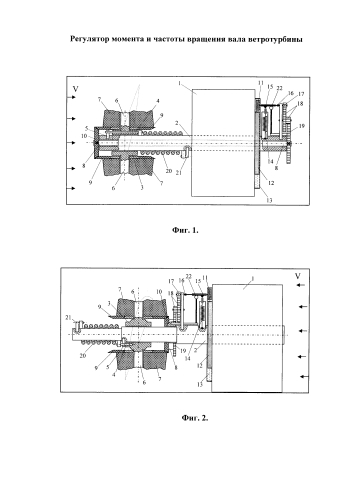 Регулятор момента и частоты вращения вала ветротурбины (патент 2592699)