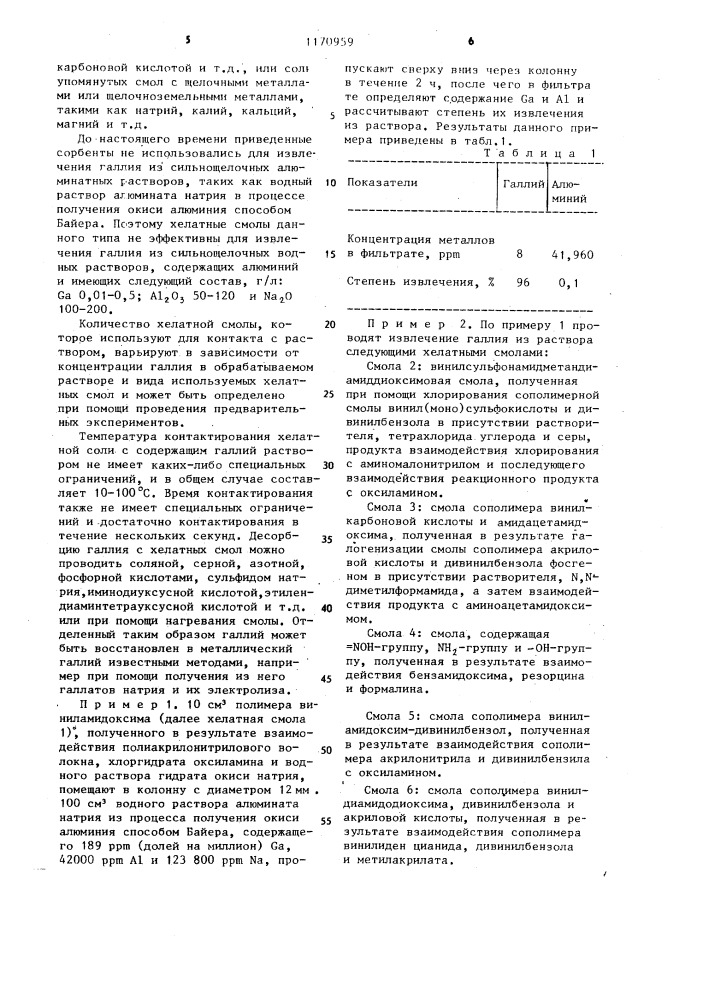 Способ извлечения галлия из алюминатных растворов (патент 1170959)
