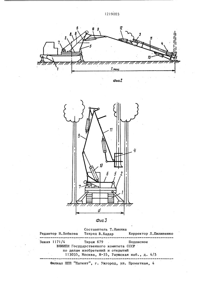 Лесозаготовительная машина (патент 1219003)